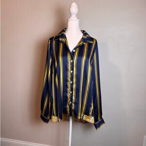 Alembika Striped Colorblock Relaxed Fit Shirt - Size M/L